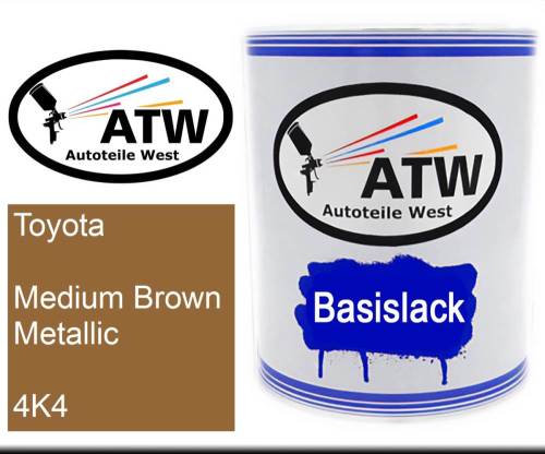 Toyota, Medium Brown Metallic, 4K4: 1L Lackdose, von ATW Autoteile West.